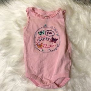 Gymboree pink tank top bodysuit w/butterflies 3-6M